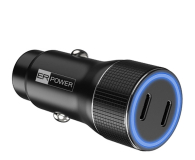 Ładowarka do smartfonów ER POWER ładowarka samochodowa 40W USB-C PD + QC 3.0